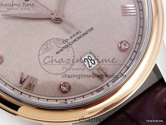 0223 Minimalist De Ville Power Reserve RG MKF 1:1 Best Edition RG Textured Dial on Brown Leather Strap A 7749